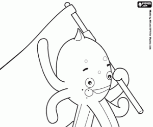 Pypus with the flag of its team coloring page
