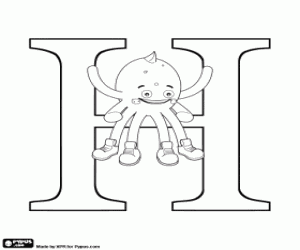 Pypus and the greek letter Eta coloring page
