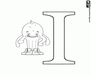 Pypus and the Greek letter Iota coloring page