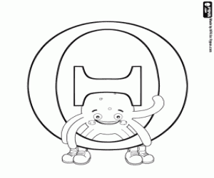 Pypus and the Greek letter Θ coloring page