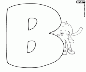 Pypus hidden behind the letter B coloring page