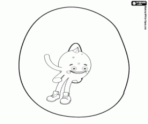 Pypus in the hole of the letter O coloring page