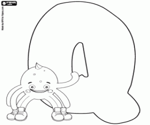 Pypus and the letter Q coloring page