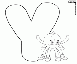 Pypus with the letter Y coloring page
