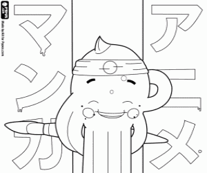 Pypus likes anime and manga coloring page