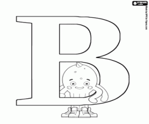 Pypus and the Russian letter В coloring page