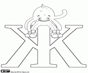 Pypus and the Russian letter Ж coloring page