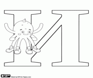 Pypus and the Russian letter И coloring page