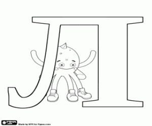 Pypus under the Russian letter Л coloring page