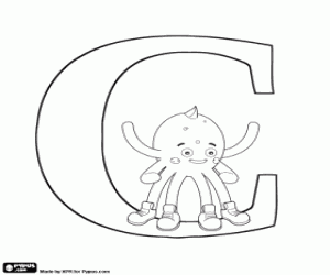 Pypus and the Russian letter С coloring page