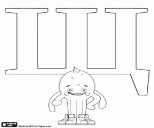 Pypus under the Russian letter Щ coloring page