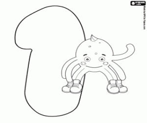 Pypus's jump and the number one coloring page