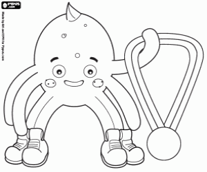 Pypus with the winner medal coloring page