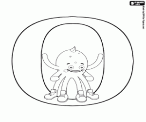 Pypus within the Russian letter O coloring page