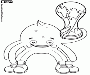 Pypus and the World Cup coloring page