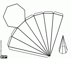 A pyramid of seven sides coloring page