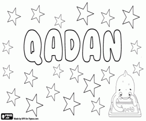 Qadan, male name coloring page