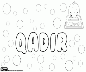 Qadir, Arabic name for boy coloring page