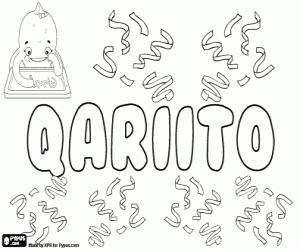 Qariito, feminine name coloring page