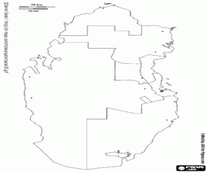 Qatar map coloring page