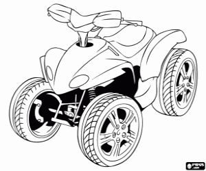 A quad, motorbike with four wheels coloring page