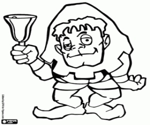 Quasimodo with a bell coloring page