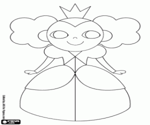 The Queen of hearts coloring page