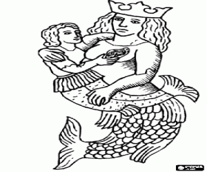 The Queen of the mermaids coloring page