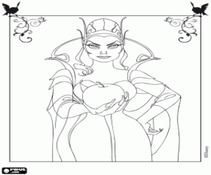 The Queen Narissa hates Giselle coloring page
