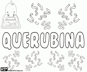 Querubina, feminine name coloring page