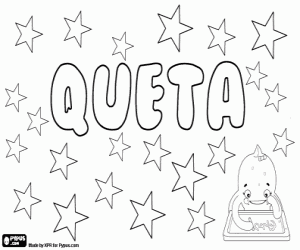 Queta, abbreviation of a name coloring page