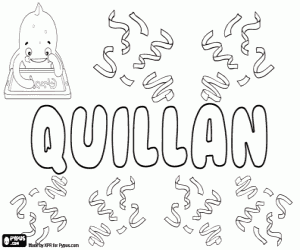 Quillan, male name coloring page