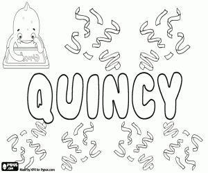 Quincy, English name coloring page