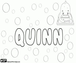 Quinn, unisex name coloring page
