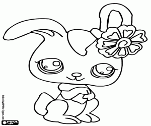 A rabbit with a flower of LPS coloring page