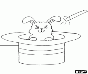 The rabbit from the magician hat coloring page