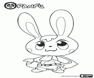 The rabbit Pokopet Bugsy of Panfu coloring page