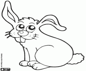 Rabbit seated coloring page