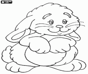 Rabbit with long ears coloring page