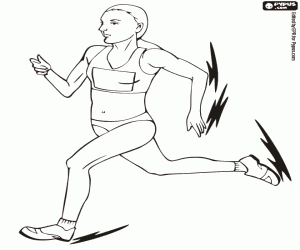 Race of long or middle distance coloring page