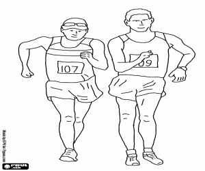A race of racewalking coloring page