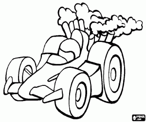 Racing car in a competition coloring page