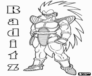 Raditz, Saiyan from Dragon Ball coloring page