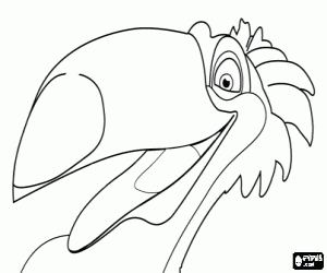 Rafael, the toucan coloring page