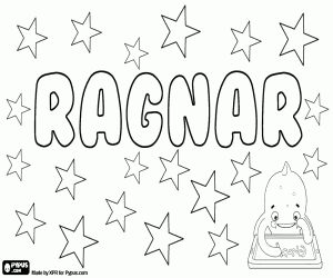 Ragnar, male name coloring page