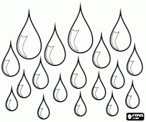 The rain, the drops coloring page