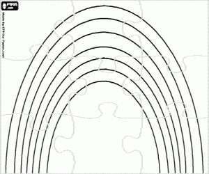 Rainbow puzzle coloring page