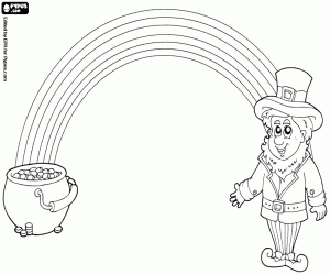 The rainbow and the treasure legend coloring page