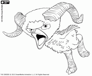 Ramu, the Croods bird coloring page