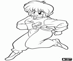 Ranma, anime character coloring page